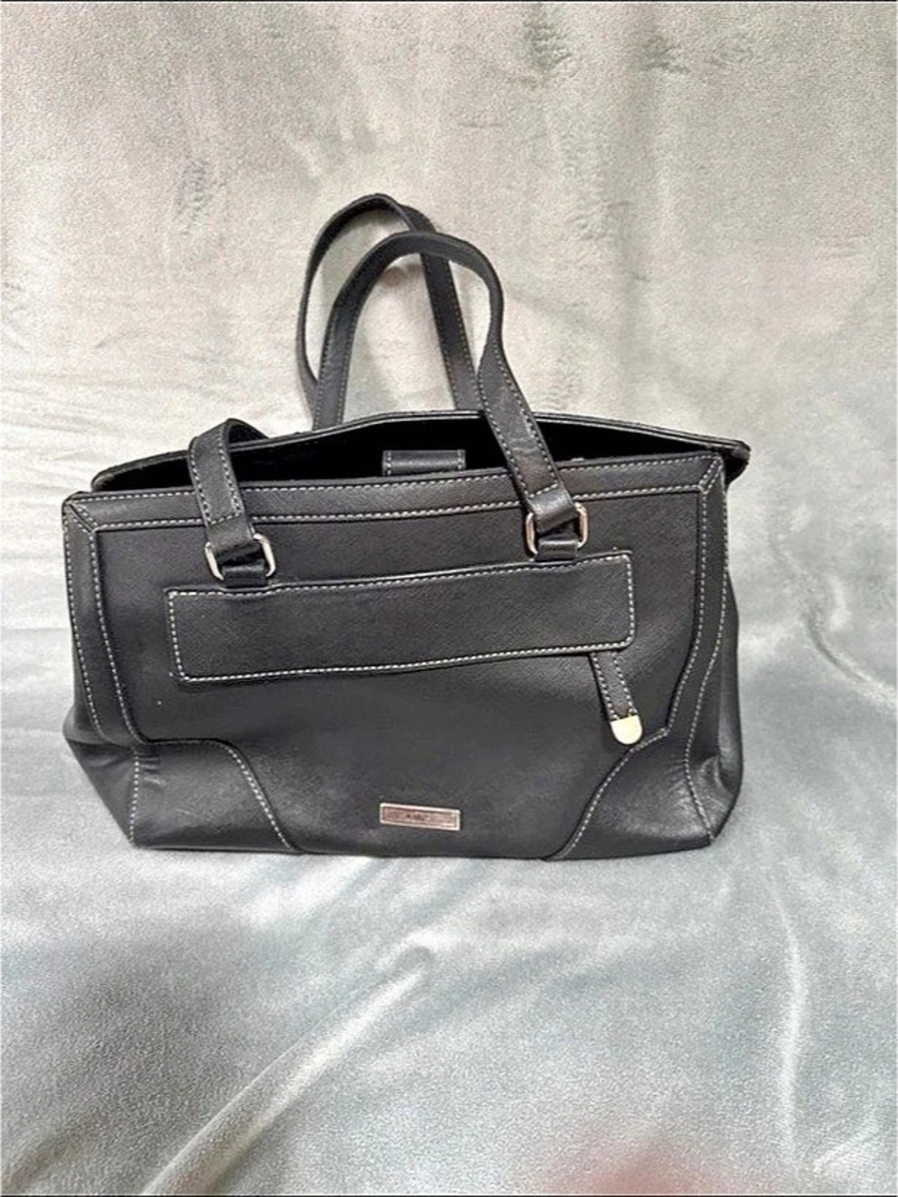 CHAPS Black Structured Tote Bag